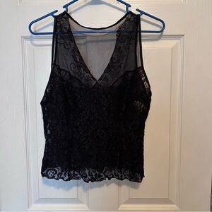 Black Lace Sleeveless Top
